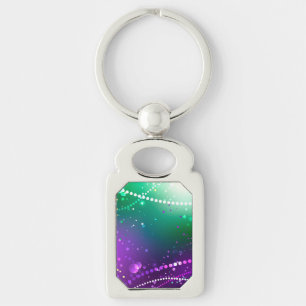 Mardi Gras Festive Purple Background Key Ring