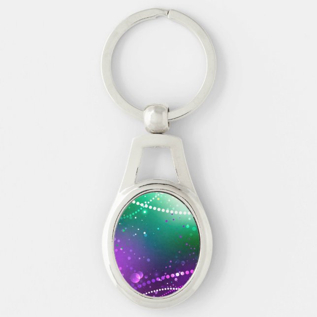 Mardi Gras Festive Purple Background Key Ring (Front)