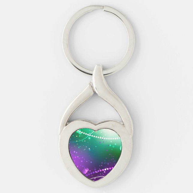 Mardi Gras Festive Purple Background Key Ring (Front)