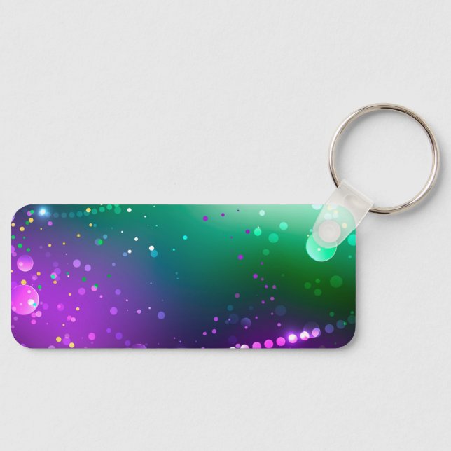 Mardi Gras Festive Purple Background Key Ring (Front)