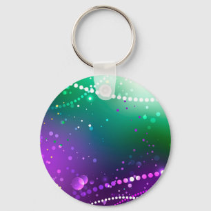 Mardi Gras Festive Purple Background Key Ring