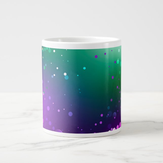 Mardi Gras Festive Purple Background Large Coffee Mug (Front)