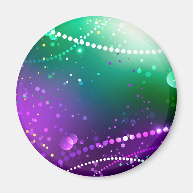Mardi Gras Festive Purple Background Magnet (Front)