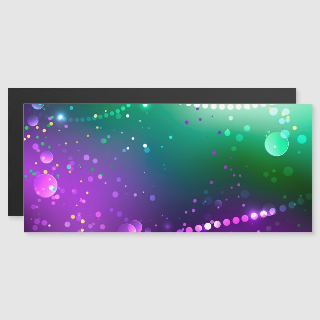 Mardi Gras Festive Purple Background Magnetic Invitation (Front/Back)
