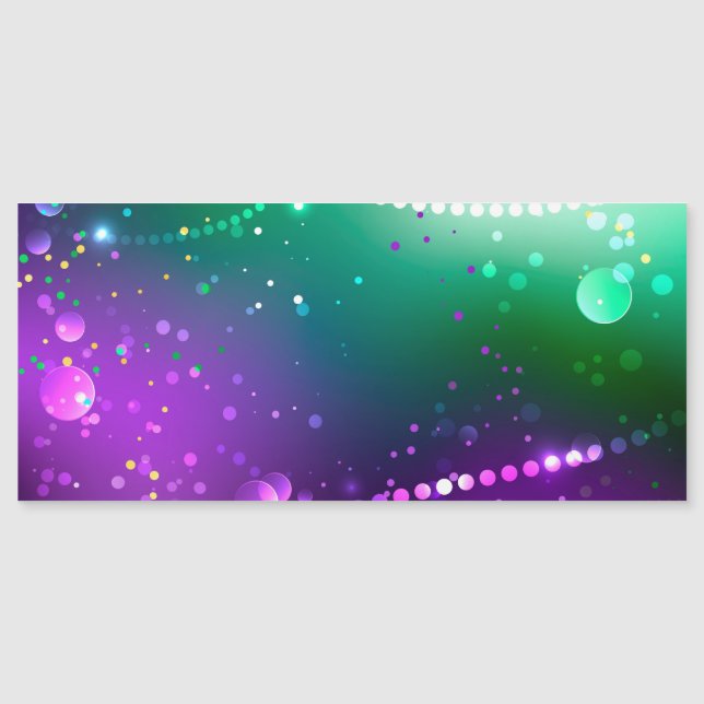 Mardi Gras Festive Purple Background Magnetic Invitation (Front)