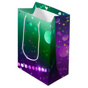 Mardi Gras Festive Purple Background Medium Gift Bag
