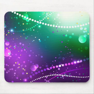 Mardi Gras Festive Purple Background Mouse Mat