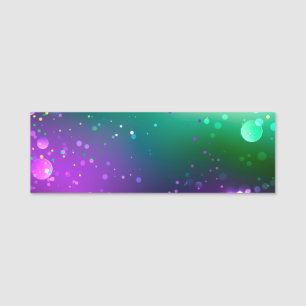 Mardi Gras Festive Purple Background Name Tag