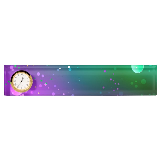 Mardi Gras Festive Purple Background Nameplate (Front)