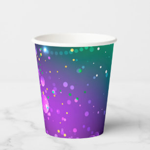 Mardi Gras Festive Purple Background Paper Cups