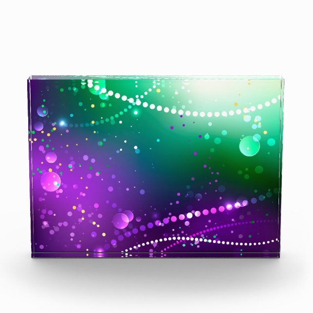 Mardi Gras Festive Purple Background Photo Block (Front)