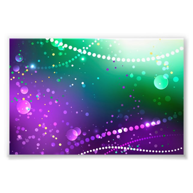 Mardi Gras Festive Purple Background Photo Print (Front)