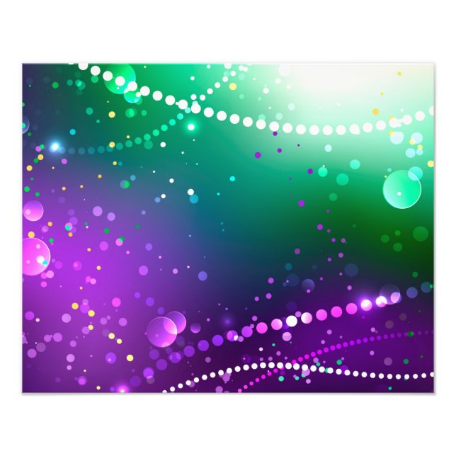 Mardi Gras Festive Purple Background Photo Print (Front)