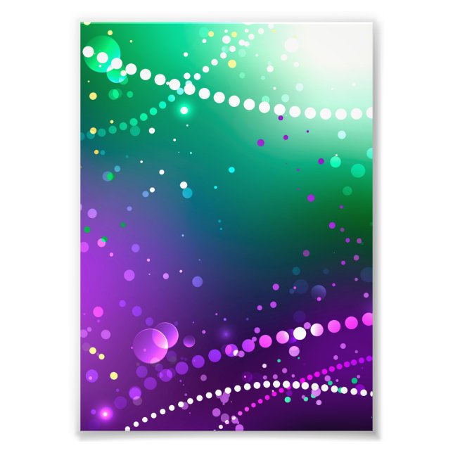 Mardi Gras Festive Purple Background Photo Print (Front)
