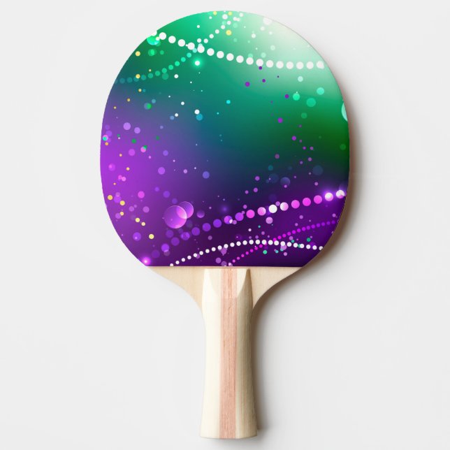 Mardi Gras Festive Purple Background Ping Pong Paddle (Front)