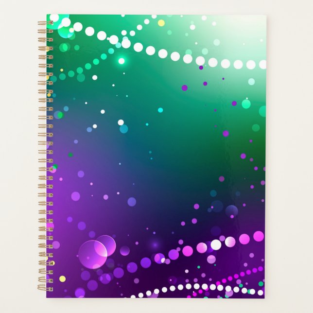 Mardi Gras Festive Purple Background Planner (Front)