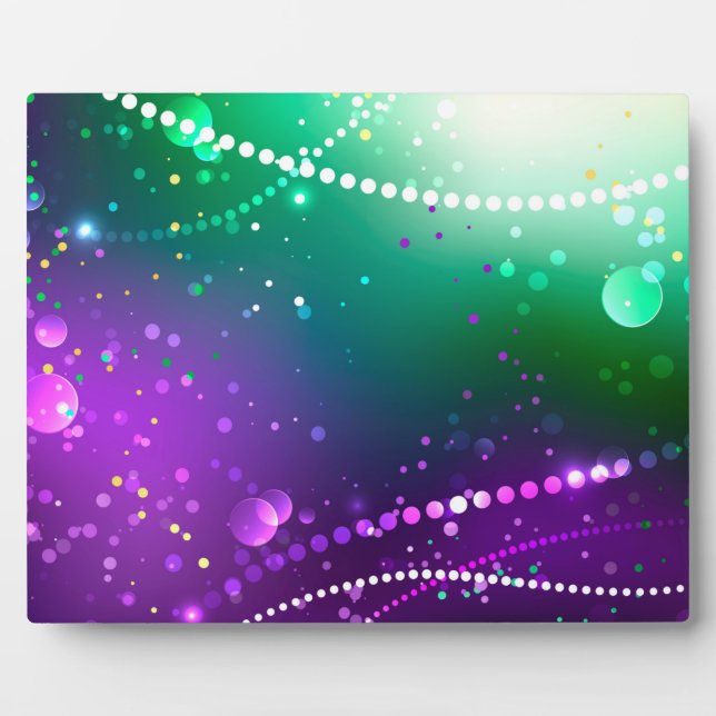Mardi Gras Festive Purple Background Plaque (Front)