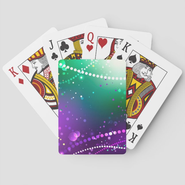 Mardi Gras Festive Purple Background Playing Cards (Back)
