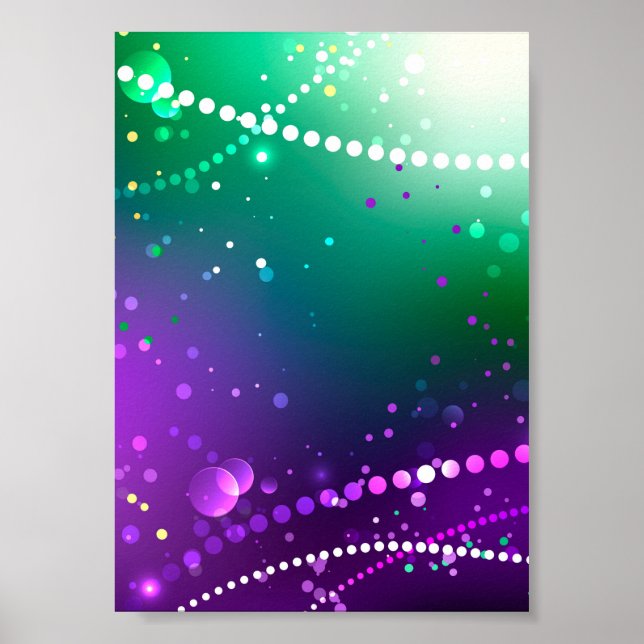 Mardi Gras Festive Purple Background Poster (Front)