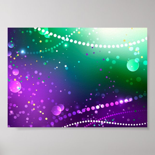 Mardi Gras Festive Purple Background Poster (Front)