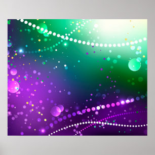 Mardi Gras Festive Purple Background Poster