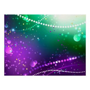 Mardi Gras Festive Purple Background Poster