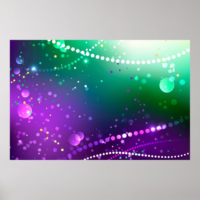 Mardi Gras Festive Purple Background Poster (Front)
