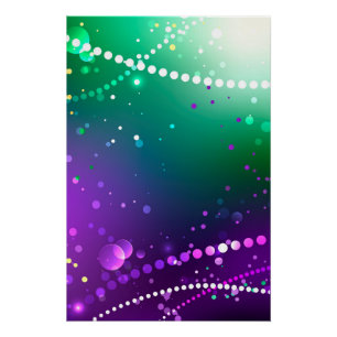 Mardi Gras Festive Purple Background Poster