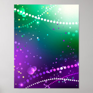 Mardi Gras Festive Purple Background Poster
