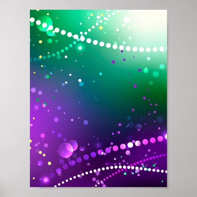 Mardi Gras Festive Purple Background Poster (Front)