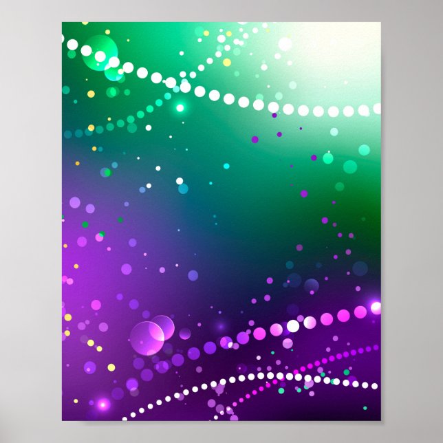 Mardi Gras Festive Purple Background Poster (Front)