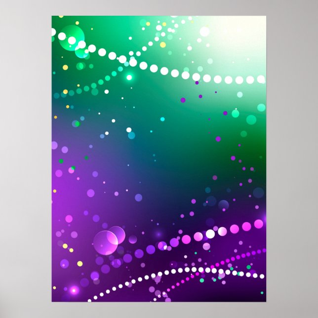 Mardi Gras Festive Purple Background Poster (Front)