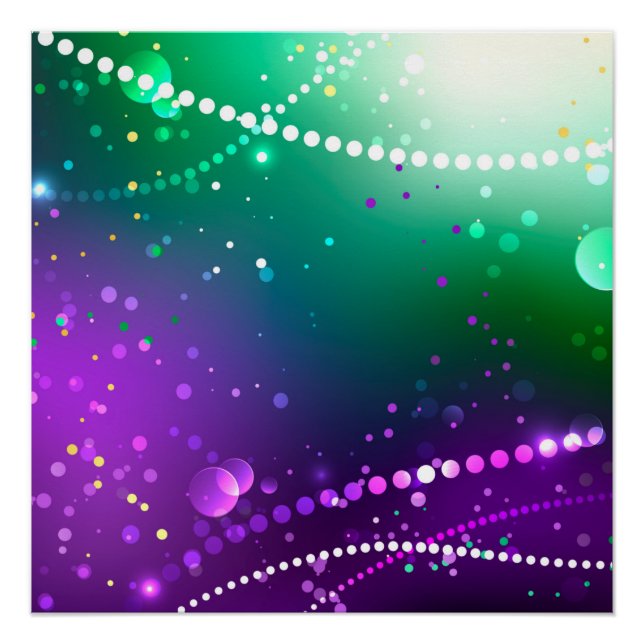 Mardi Gras Festive Purple Background Poster (Front)