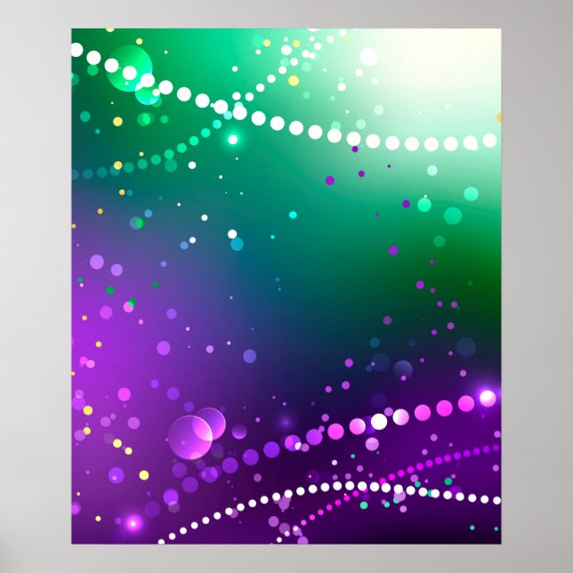 Mardi Gras Festive Purple Background Poster (Front)