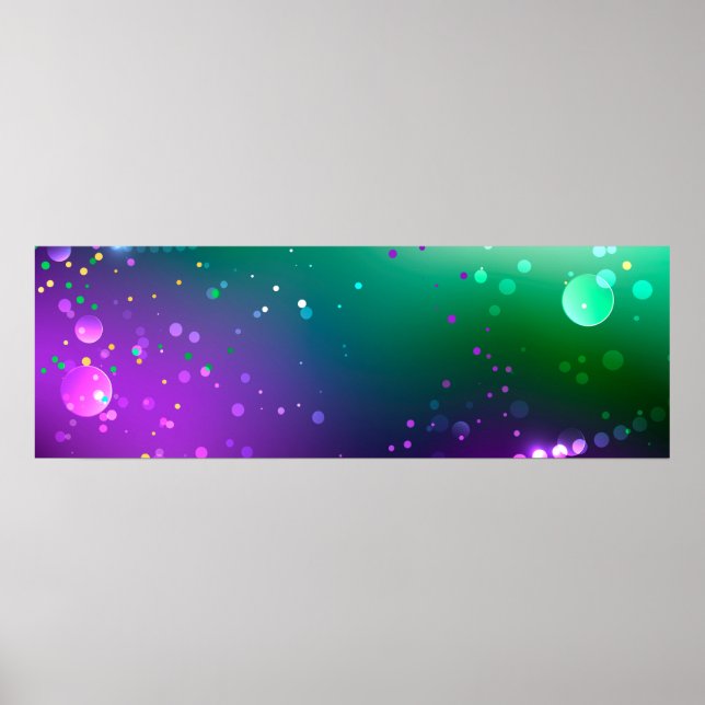 Mardi Gras Festive Purple Background Poster (Front)