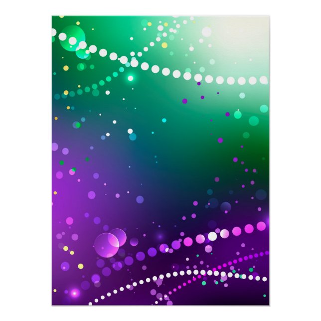Mardi Gras Festive Purple Background Poster (Front)