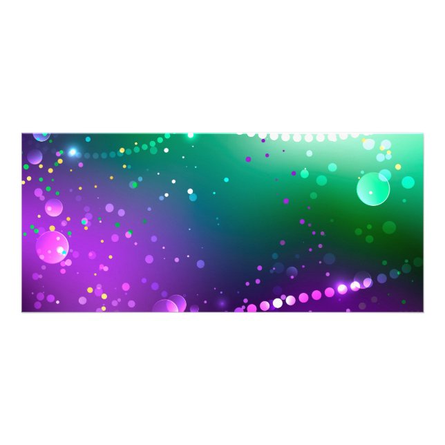 Mardi Gras Festive Purple Background Rack Card (Front)