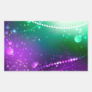 Mardi Gras Festive Purple Background Rectangular Sticker
