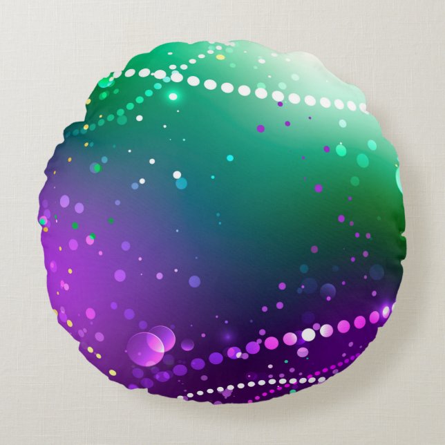 Mardi Gras Festive Purple Background Round Cushion (Front)