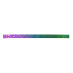 Mardi Gras Festive Purple Background Satin Ribbon