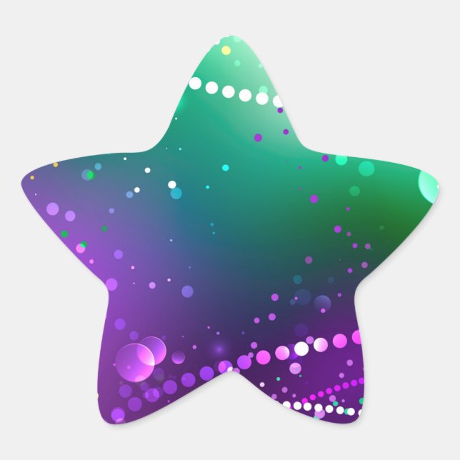 Mardi Gras Festive Purple Background Star Sticker (Front)