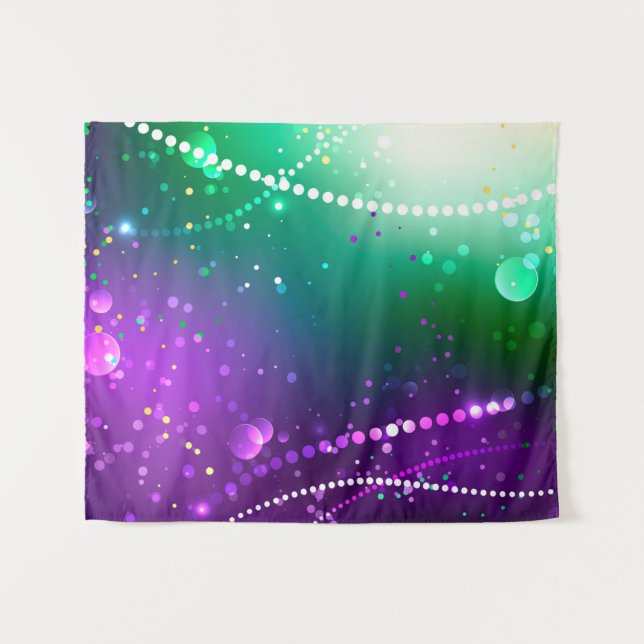 Mardi Gras Festive Purple Background Tapestry (Front (Horizontal))