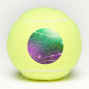 Mardi Gras Festive Purple Background Tennis Balls