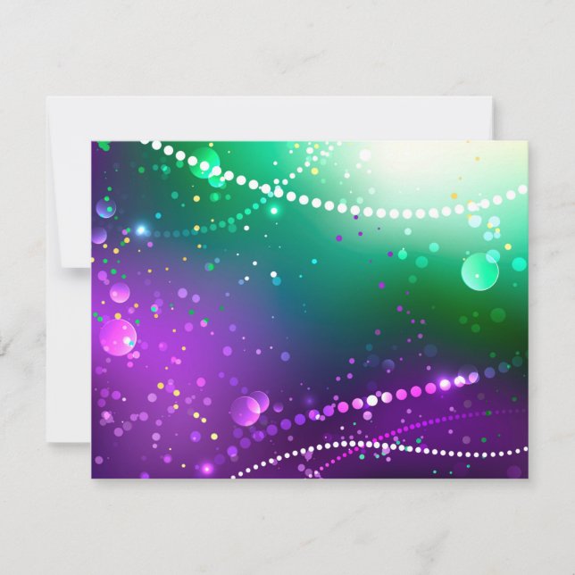 Mardi Gras Festive Purple Background Thank You Card (Front)
