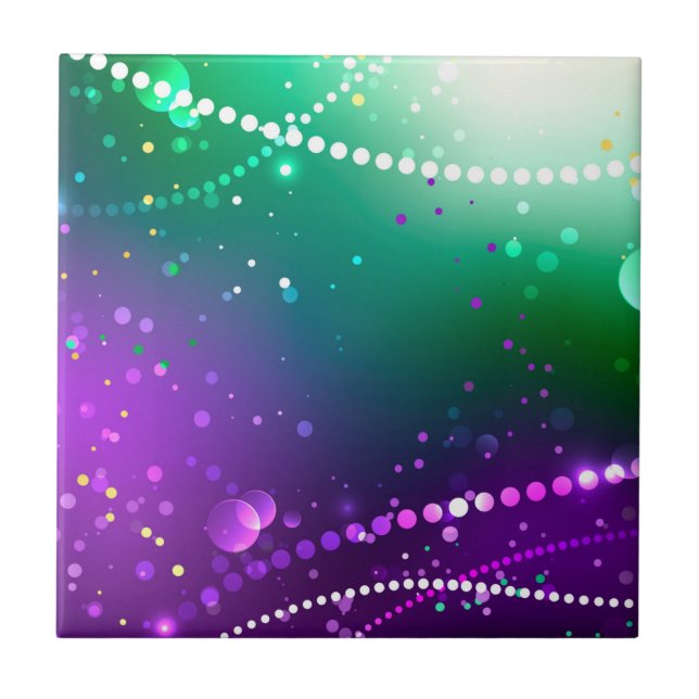 Mardi Gras Festive Purple Background Tile (Front)