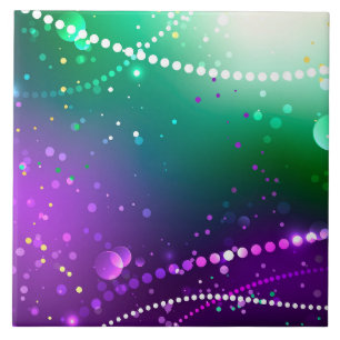 Mardi Gras Festive Purple Background Tile