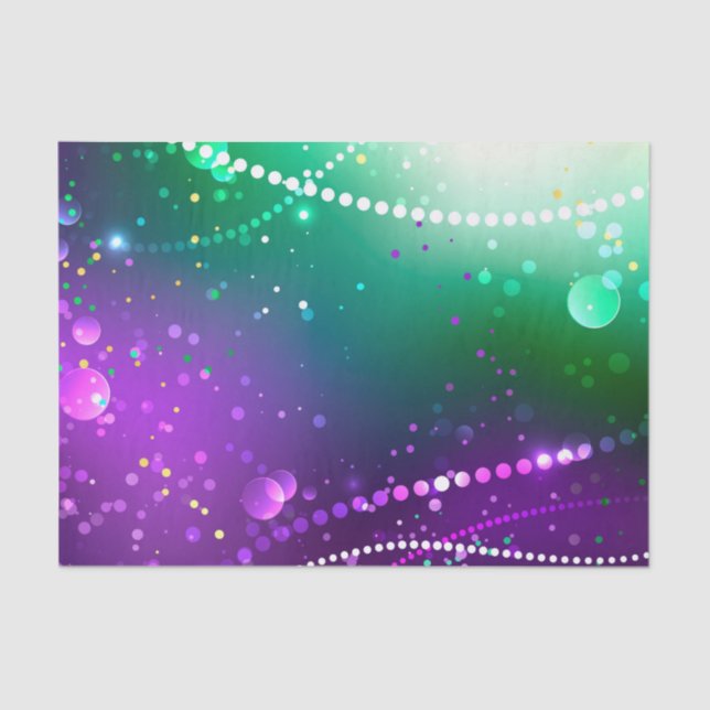 Mardi Gras Festive Purple Background Tissue Paper (Front)