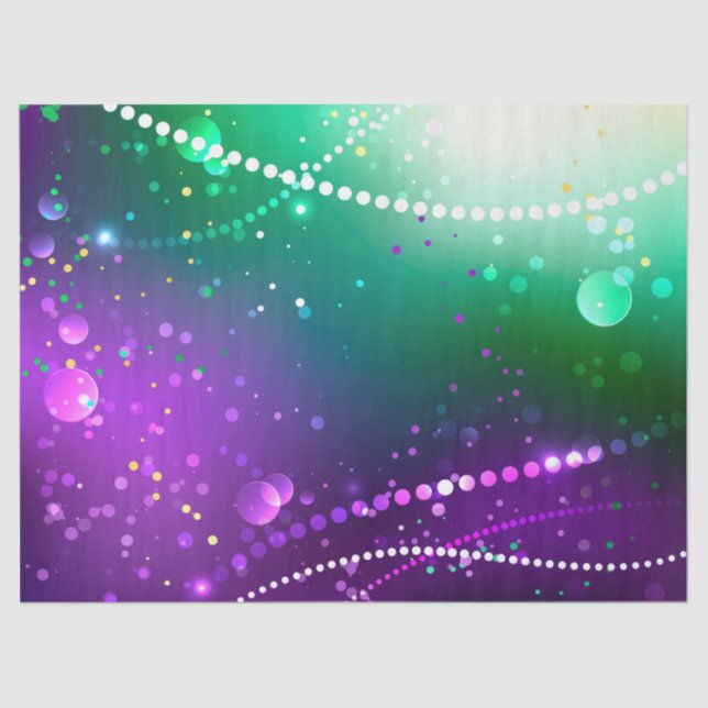 Mardi Gras Festive Purple Background Tissue Paper (Front)
