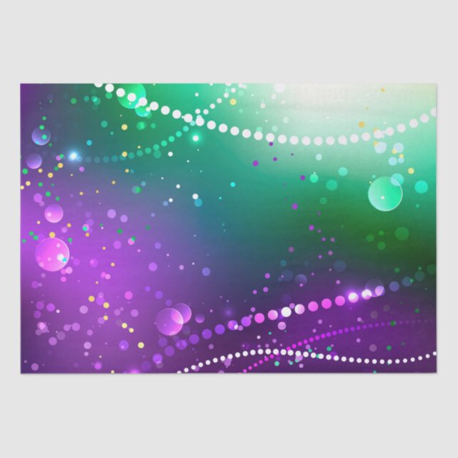 Mardi Gras Festive Purple Background Tissue Paper (Front)