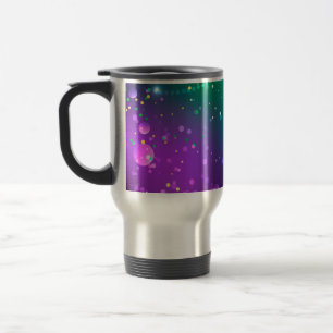 Mardi Gras Festive Purple Background Travel Mug
